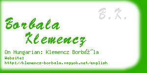 borbala klemencz business card